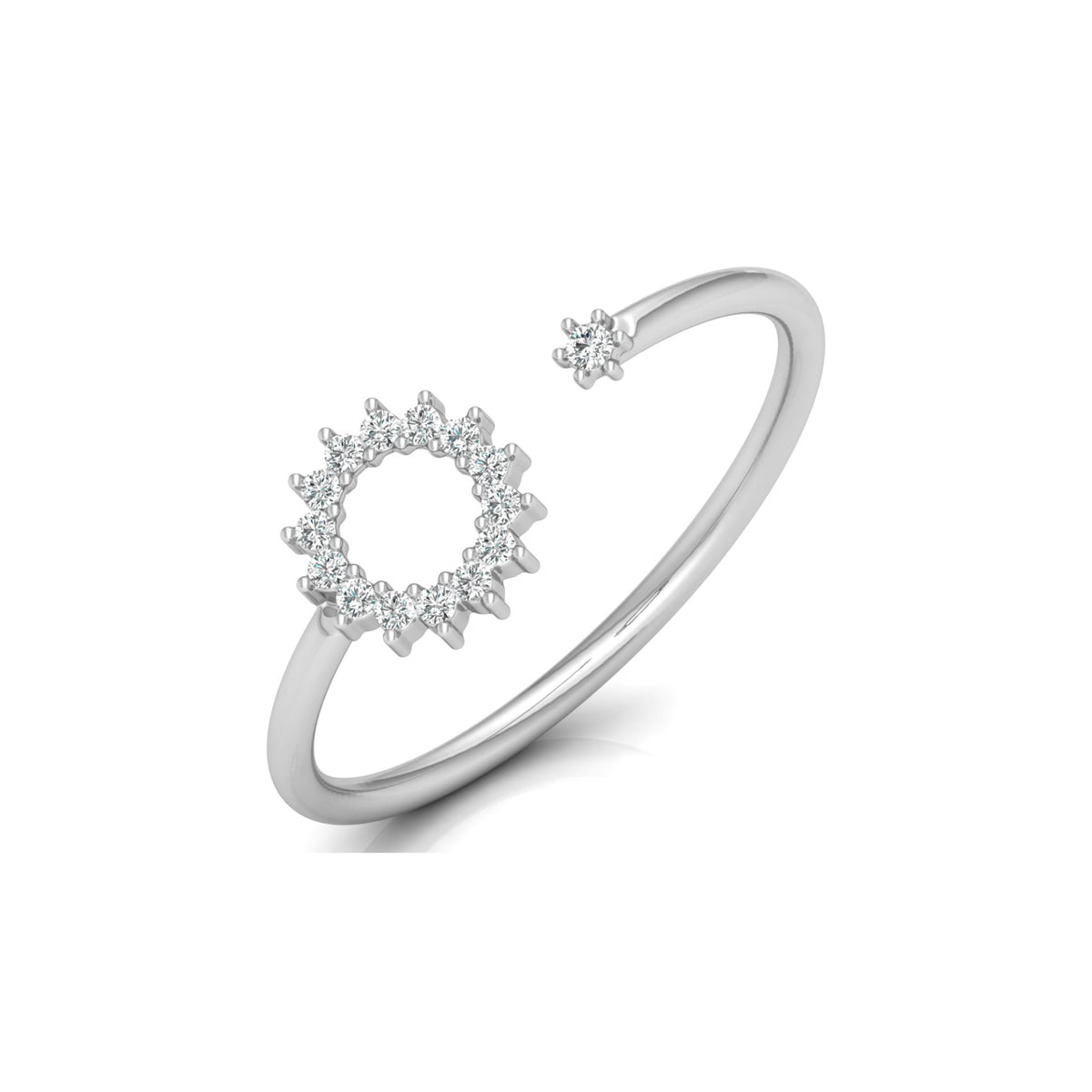 Floral-Inspired Open Cuff Diamond Ring for Her Featuring Lab-Grown and Natural Stones In 14KT Gold - HIGHCARAT DIAMONDS