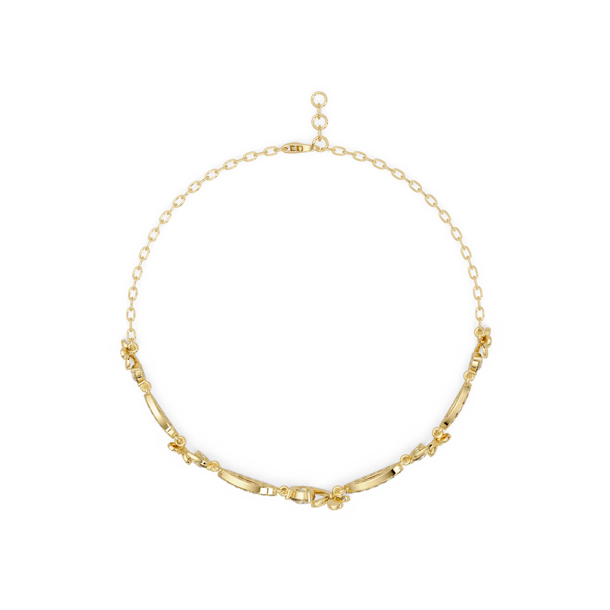 Floral Lab grown Diamond Link Gold Bracelet - HIGHCARAT DIAMONDS