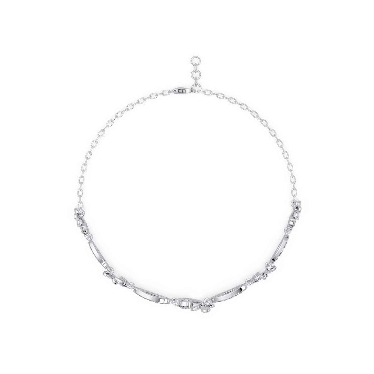 Floral Lab grown Diamond Link Gold Bracelet - HIGHCARAT DIAMONDS