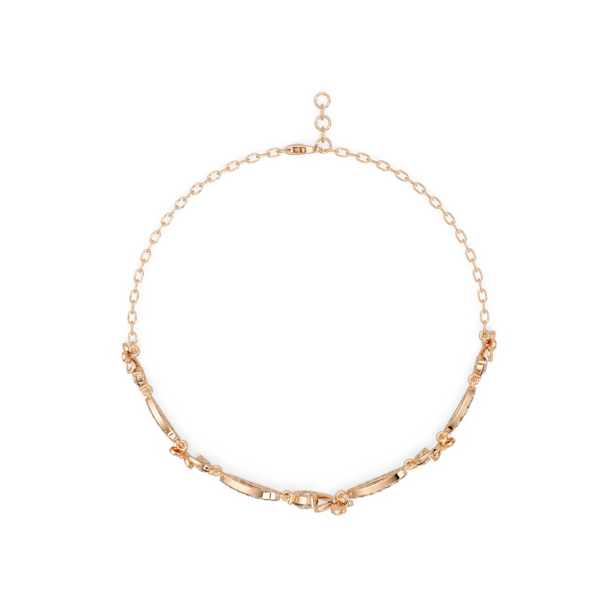 Floral Lab grown Diamond Link Gold Bracelet - HIGHCARAT DIAMONDS
