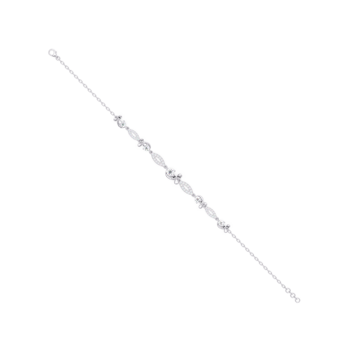 Floral Lab grown Diamond Link Gold Bracelet - HIGHCARAT DIAMONDS