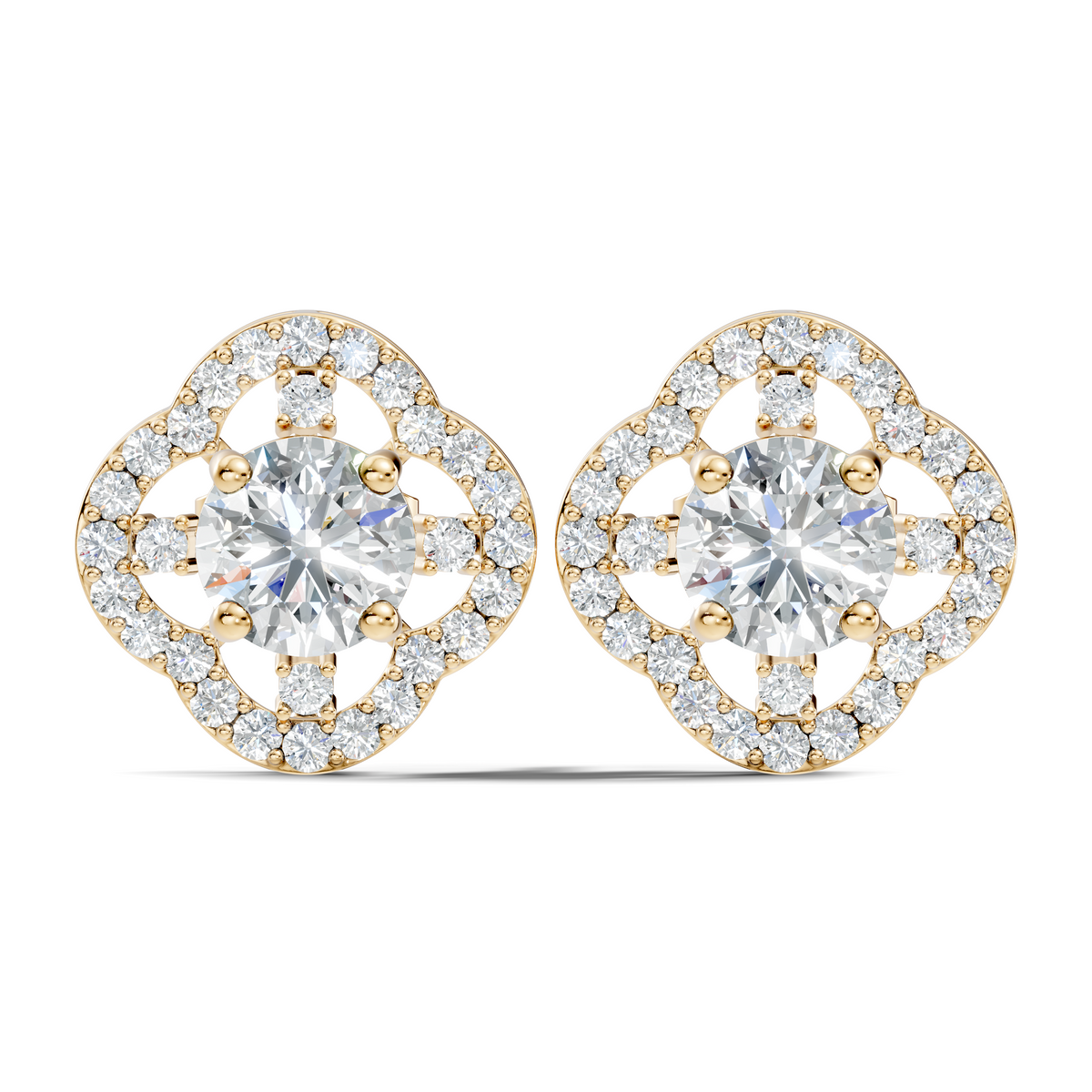Round Shape 2.28 Ct Stunning Sparkling Labgrown Diamond Stud Earring Gift For Her - HIGHCARAT DIAMONDS