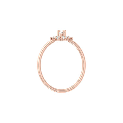 Floral Round Cut Lab-Grown Diamond Halo Promise Ring - HIGHCARAT DIAMONDS