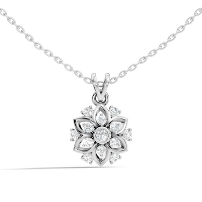 Elegant Round Diamond Pendant 0.48 Carat Handmade Jewelry In 14K Solid Yellow Gold - HIGHCARAT DIAMONDS