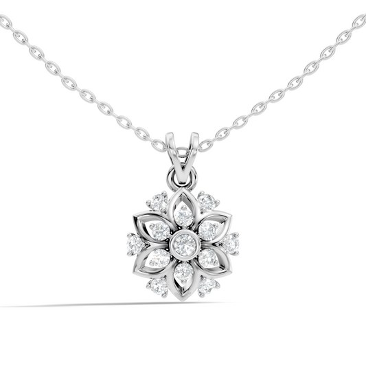 Elegant Round Diamond Pendant 0.48 Carat Handmade Jewelry In 14K Solid Yellow Gold - HIGHCARAT DIAMONDS