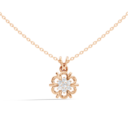 Minimalist Round Cut Diamond Pendant in 14K White Gold Anniversary Gift for Her - HIGHCARAT DIAMONDS