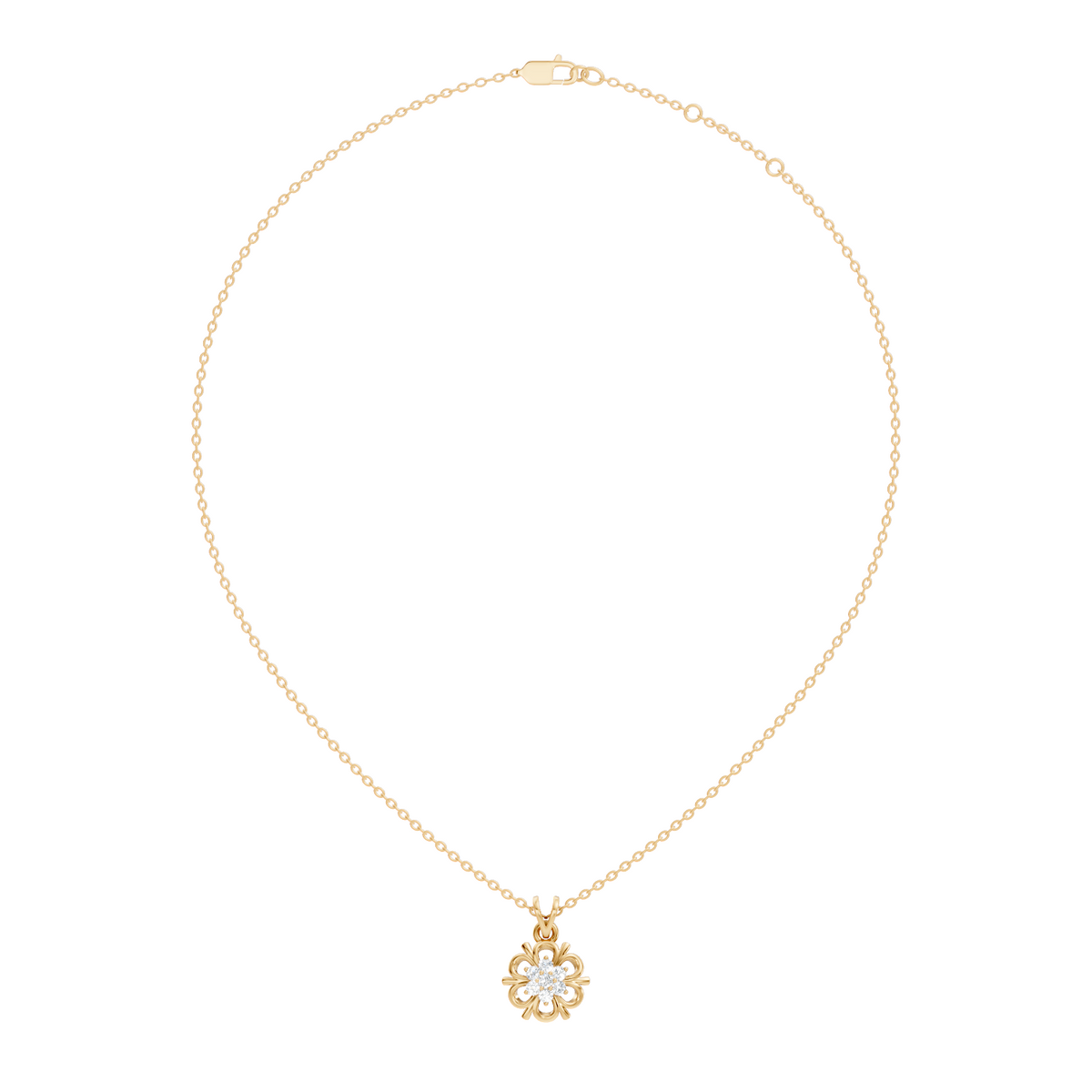 Minimalist Round Cut Diamond Pendant in 14K White Gold Anniversary Gift for Her - HIGHCARAT DIAMONDS