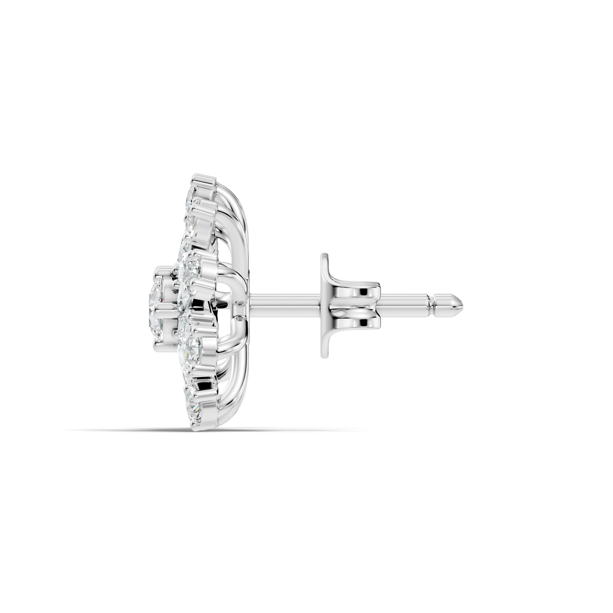 14k Solid Gold Marquise, Round, Lab Grown Diamond Sparkling Sizzling Style Diamond Earrings For Her - HIGHCARAT DIAMONDS