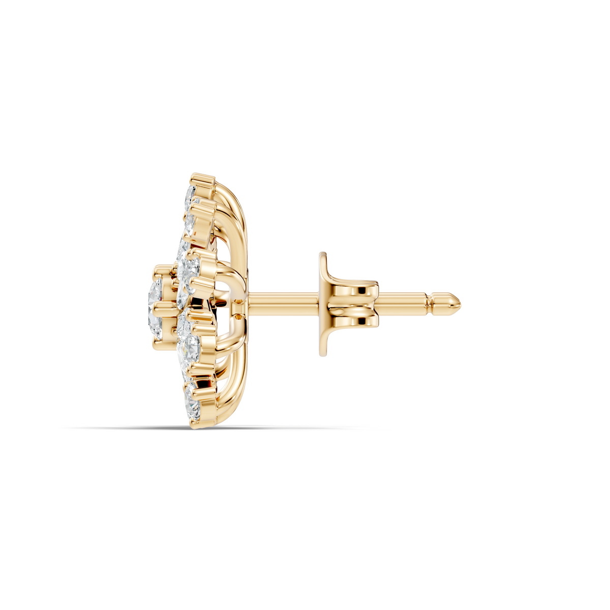 14k Solid Gold Marquise, Round, Lab Grown Diamond Sparkling Sizzling Style Diamond Earrings For Her - HIGHCARAT DIAMONDS