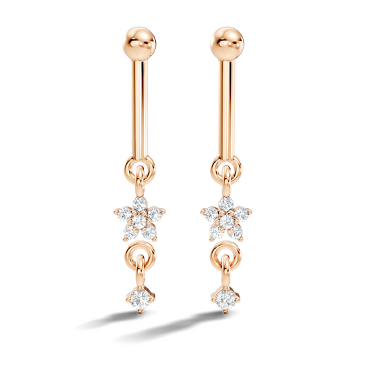 18k Solid Gold Round Shape Natural & Lab Grown Diamond New Classic Studs Women Diamond Earrings - HIGHCARAT DIAMONDS