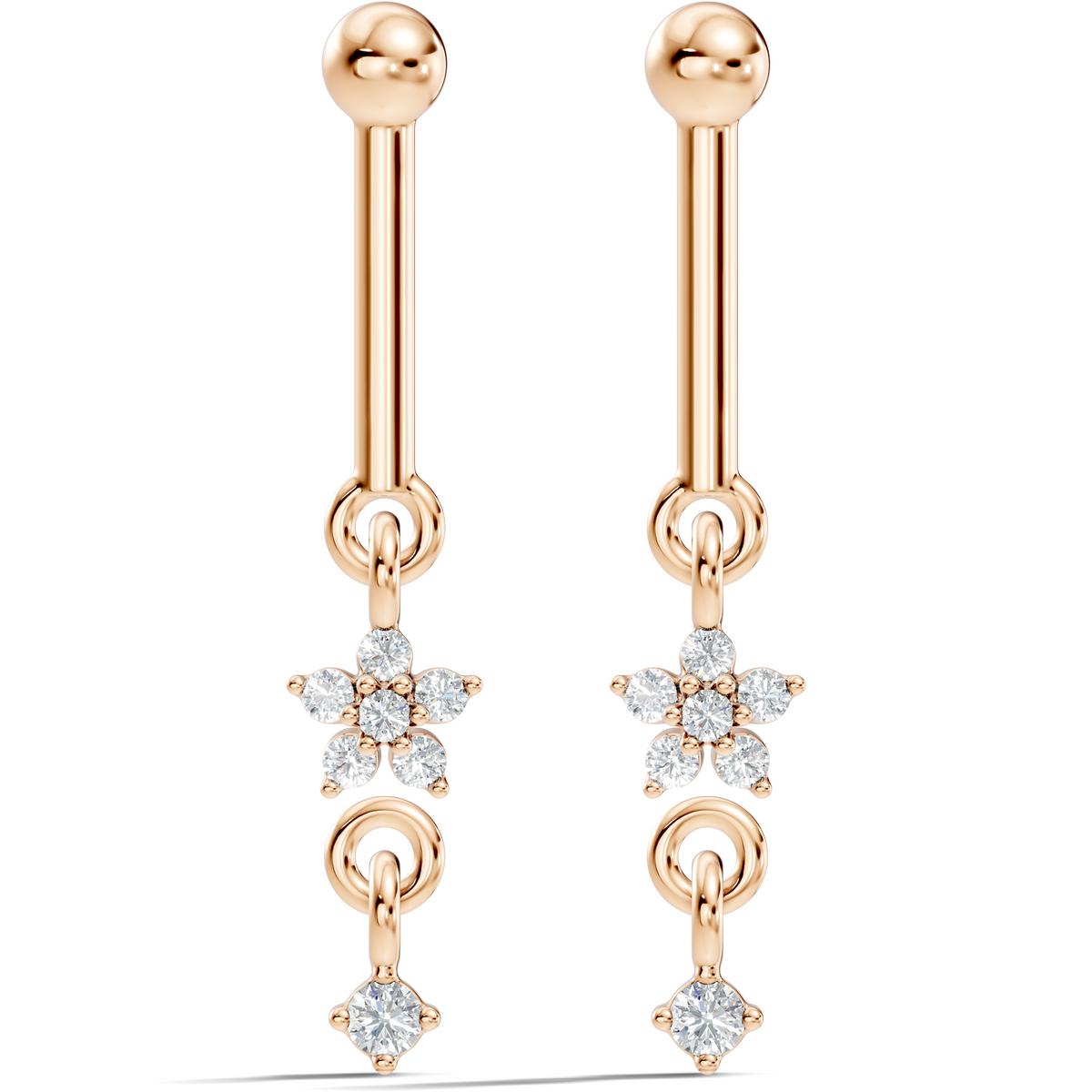 18k Solid Gold Round Shape Natural & Lab Grown Diamond New Classic Studs Women Diamond Earrings - HIGHCARAT DIAMONDS