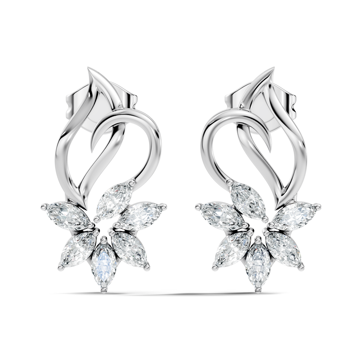 Classic White Lab-Grown Diamond Stud Earrings  Stylish Modern Gifts For Women - HIGHCARAT DIAMONDS