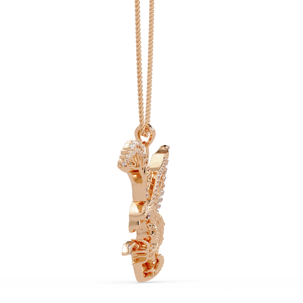 Flying Eagle Statement Lab Diamond Pendant Necklace - HIGHCARAT DIAMONDS