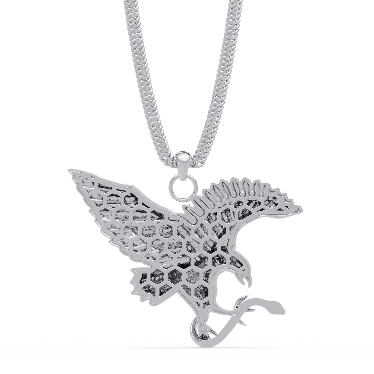 Flying Eagle Statement Lab Diamond Pendant Necklace - HIGHCARAT DIAMONDS