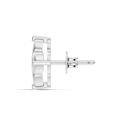 Luxury 14K Labgrown Gold Diamond Stud Earrings Four-Stone Round Bezel Set Cluster Style - HIGHCARAT DIAMONDS
