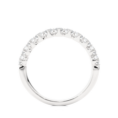 Round Diamond Eternity Wedding Band Side Angle View