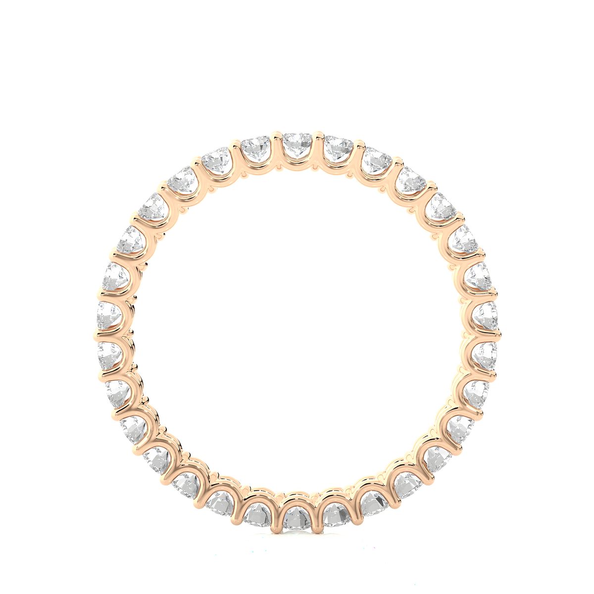 Full Eternity Wedding Band, Yellow Gold Stackable Bridal Matching Band For Her - HIGHCARAT DIAMONDS