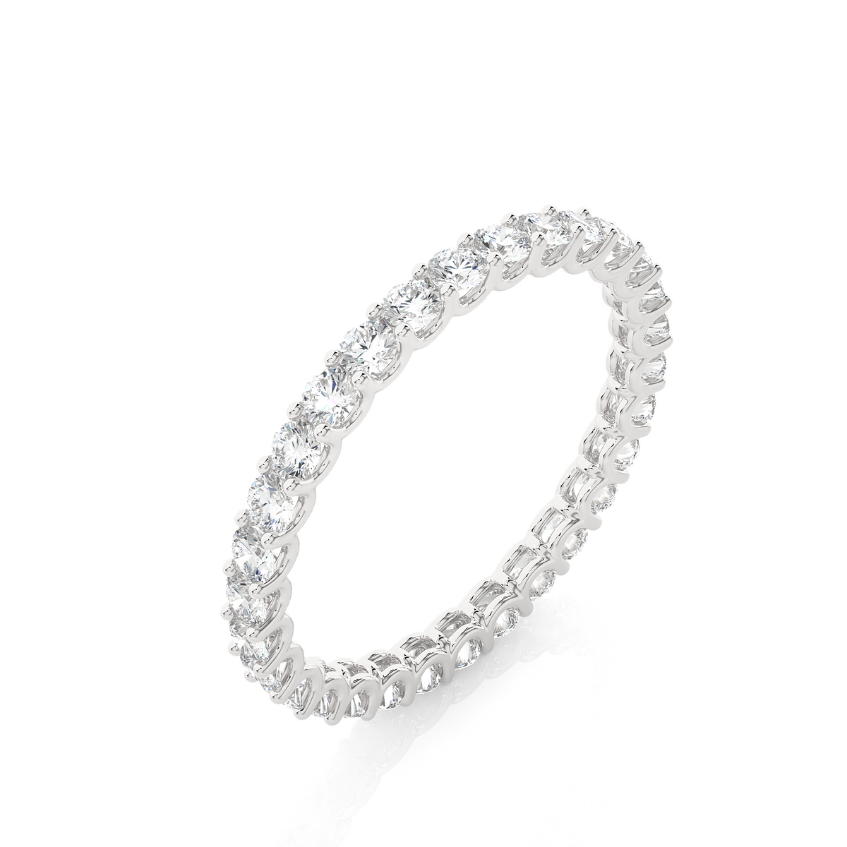 Full Eternity Wedding Band, Yellow Gold Stackable Bridal Matching Band For Her - HIGHCARAT DIAMONDS