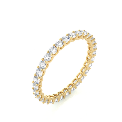 Full Eternity Wedding Band, Yellow Gold Stackable Bridal Matching Band For Her - HIGHCARAT DIAMONDS