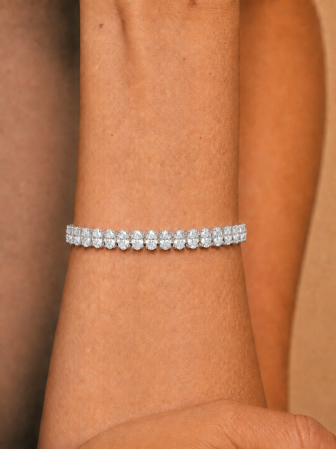 Oval Cut Lab Grown Diamond Tennis Bracelet