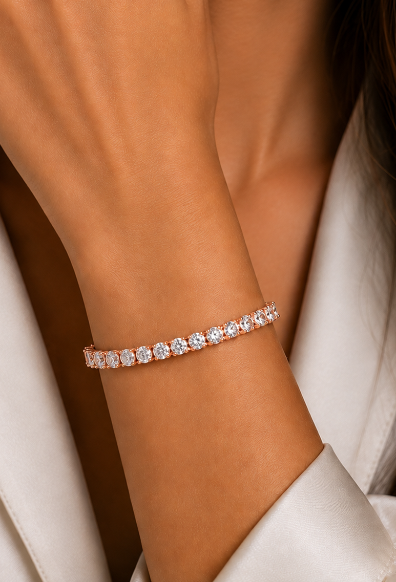 7.14Ct Round Cut Lab Grown Diamond Classic Tennis Bracelet