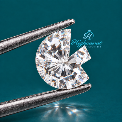 G alphabet shaped lab grown diamond angled view