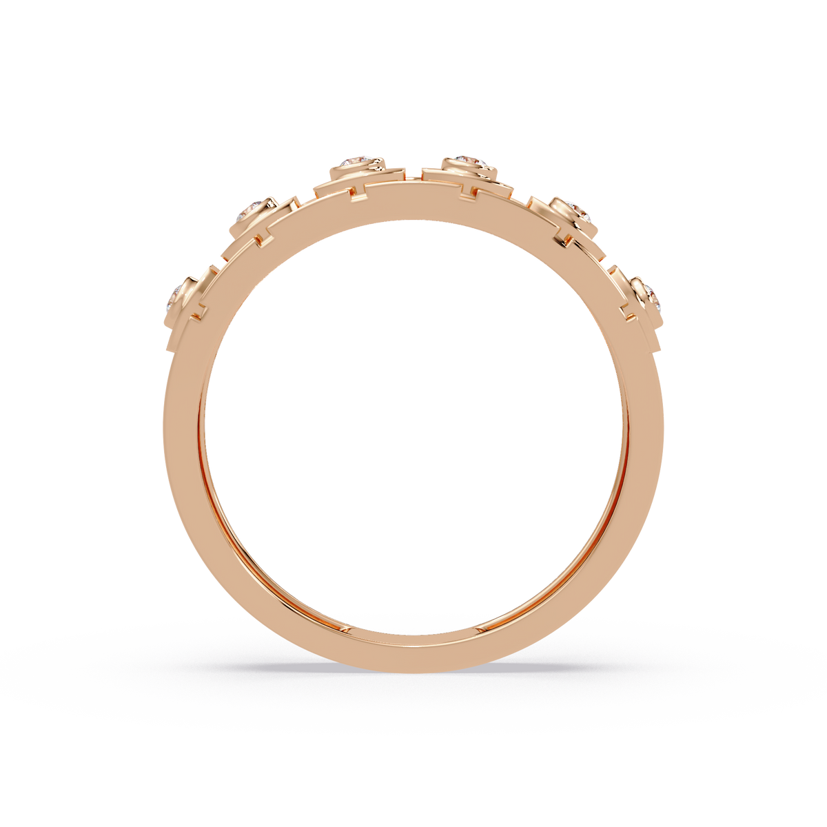 Geometric Bezel Set Lab grown Diamond Band Ring - HIGHCARAT DIAMONDS