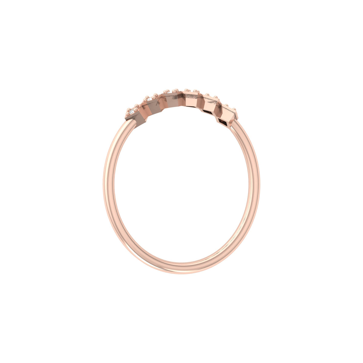 Geometric Diamond Band Ring For Women's Modern Square-Set Round Diamond Ring In 14K Solid Gold - HIGHCARAT DIAMONDS