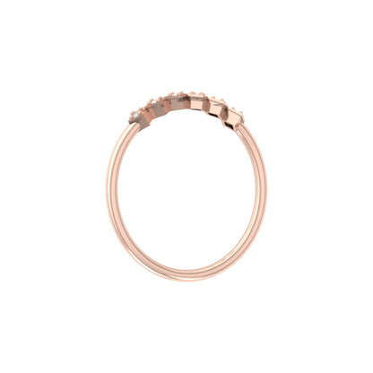 Geometric Diamond Band Ring For Women's Modern Square-Set Round Diamond Ring In 14K Solid Gold - HIGHCARAT DIAMONDS
