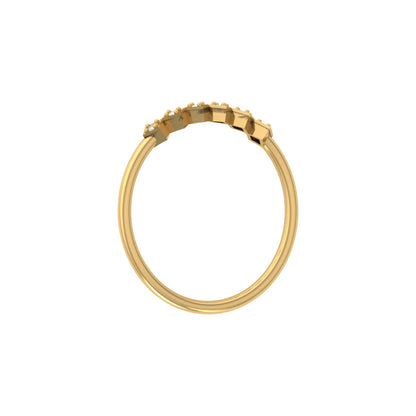 Geometric Diamond Band Ring For Women's Modern Square-Set Round Diamond Ring In 14K Solid Gold - HIGHCARAT DIAMONDS