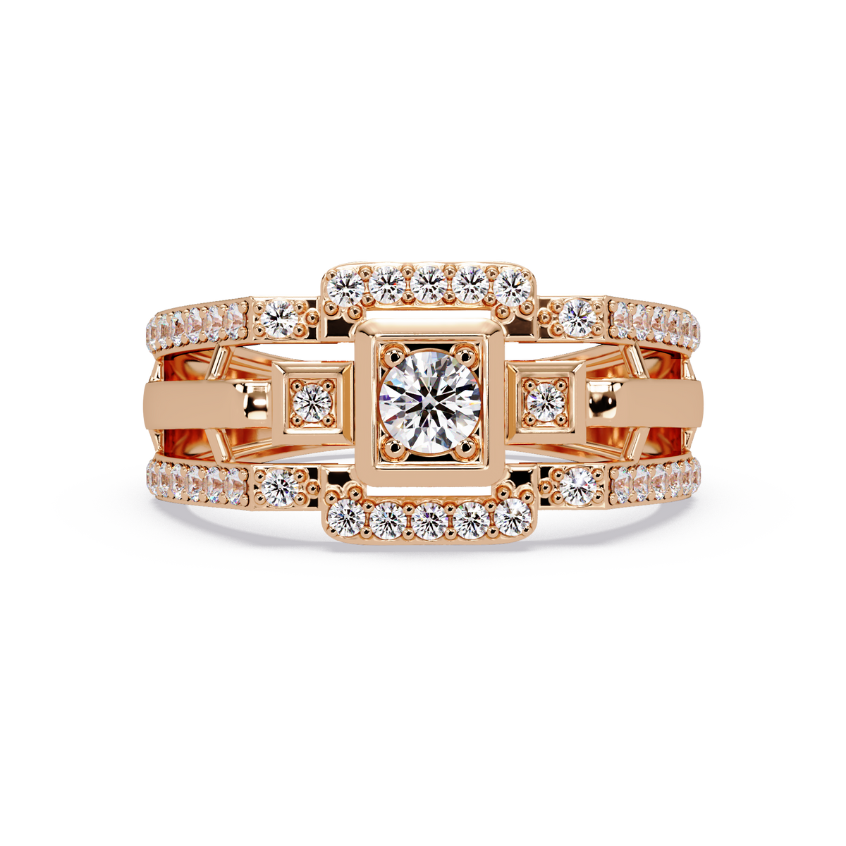 Geometric Lab Grown Diamond Open Band Men's Ring - HIGHCARAT DIAMONDS