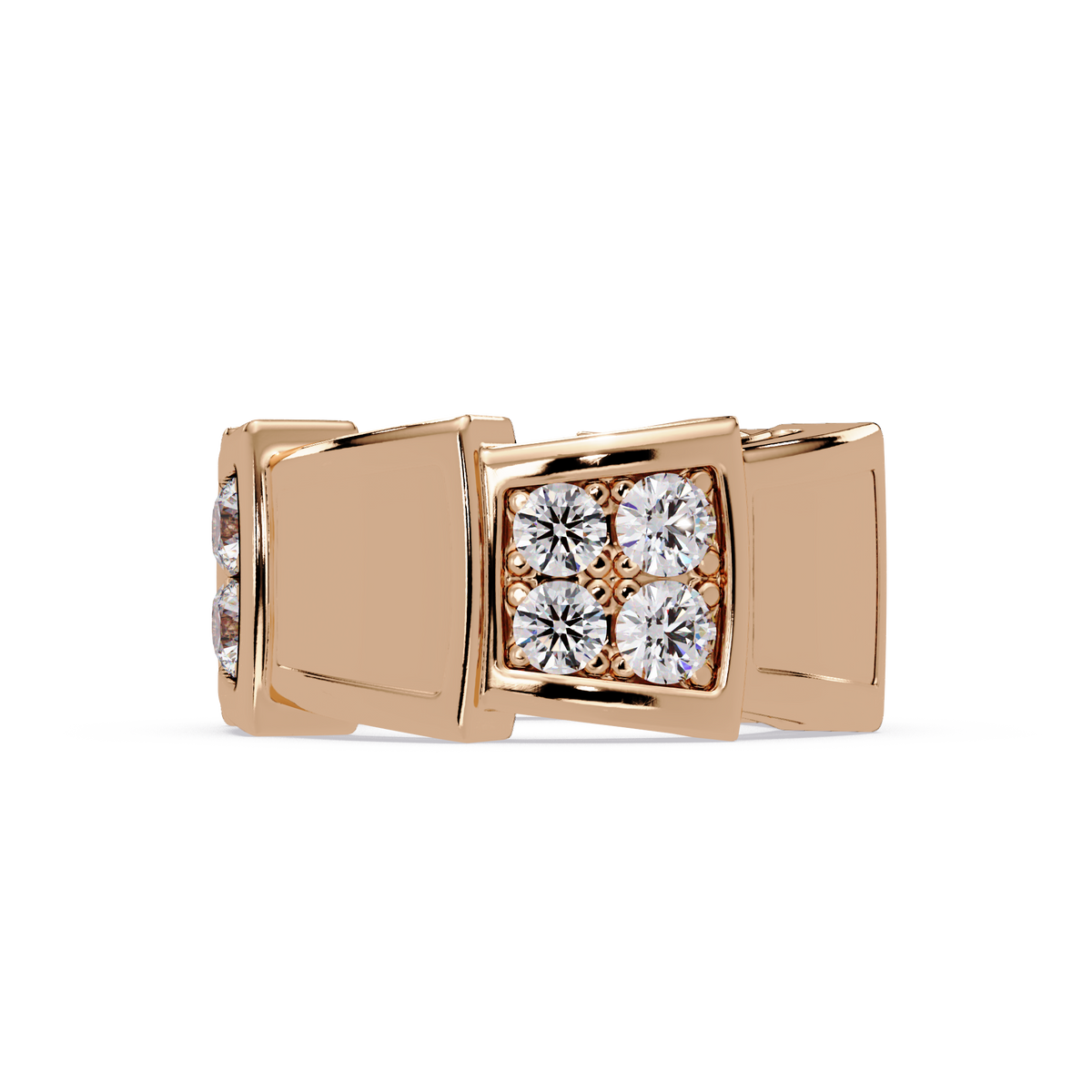 Geometric Lab Grown Diamond Square Cluster Men's Ring - HIGHCARAT DIAMONDS