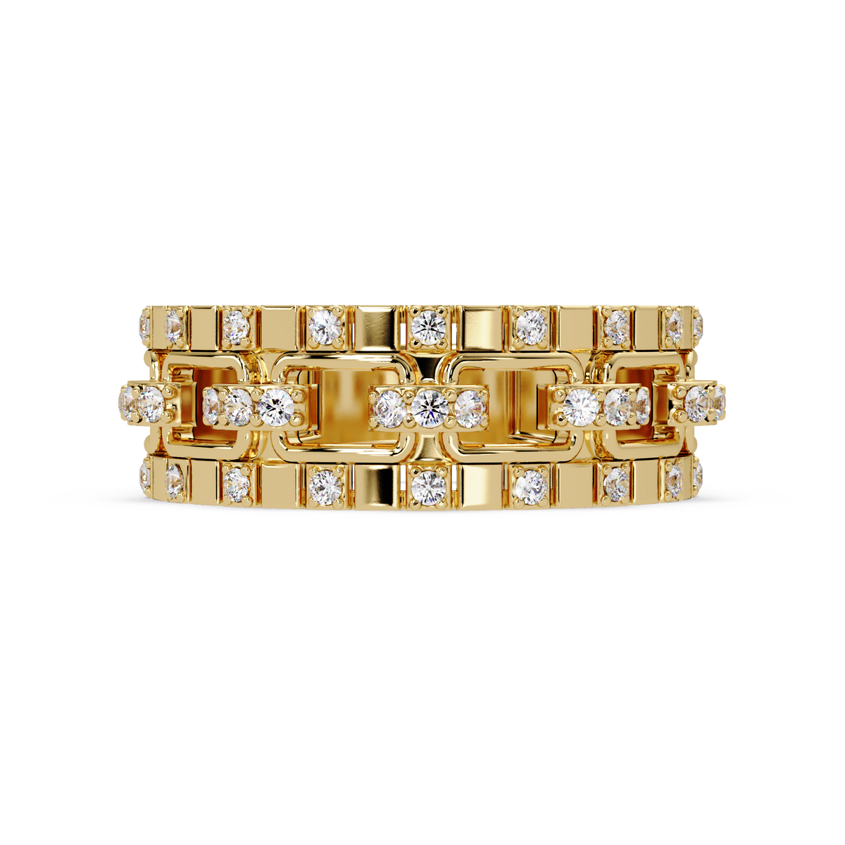 Geometric Link Lab Grown Diamond Band Ring - HIGHCARAT DIAMONDS