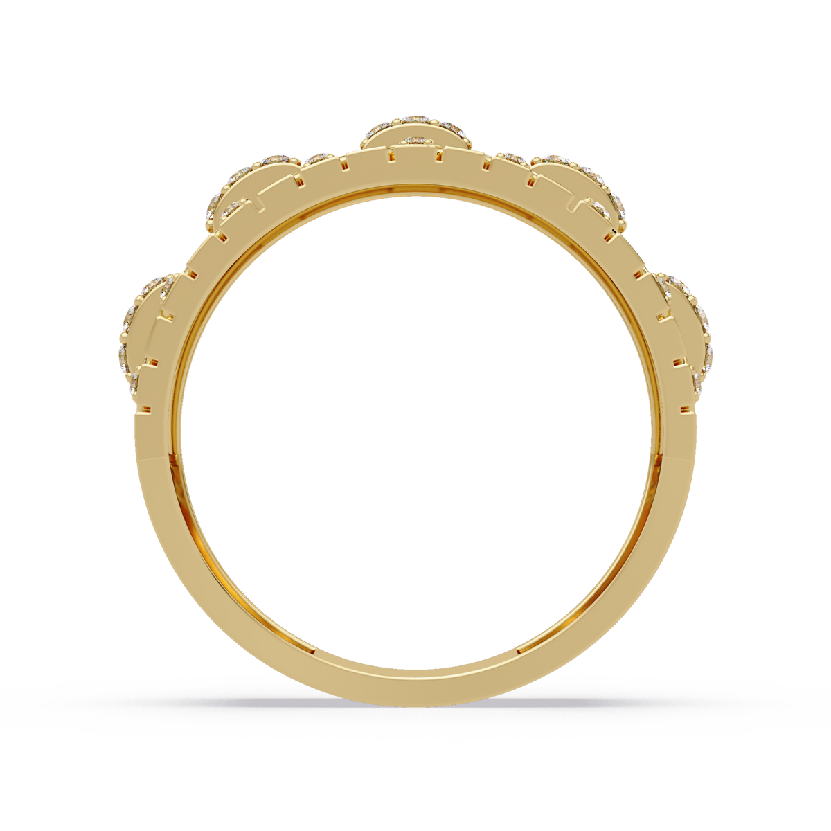Geometric Link Lab Grown Diamond Band Ring - HIGHCARAT DIAMONDS