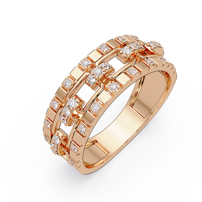 Geometric Link Lab Grown Diamond Band Ring - HIGHCARAT DIAMONDS