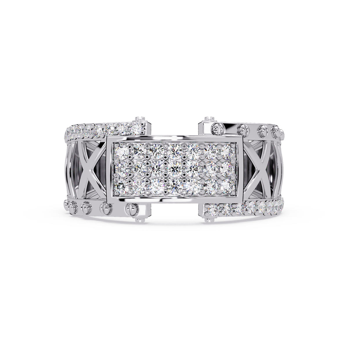 Geometric Pavé Lab Grown Diamond Statement Ring - HIGHCARAT DIAMONDS