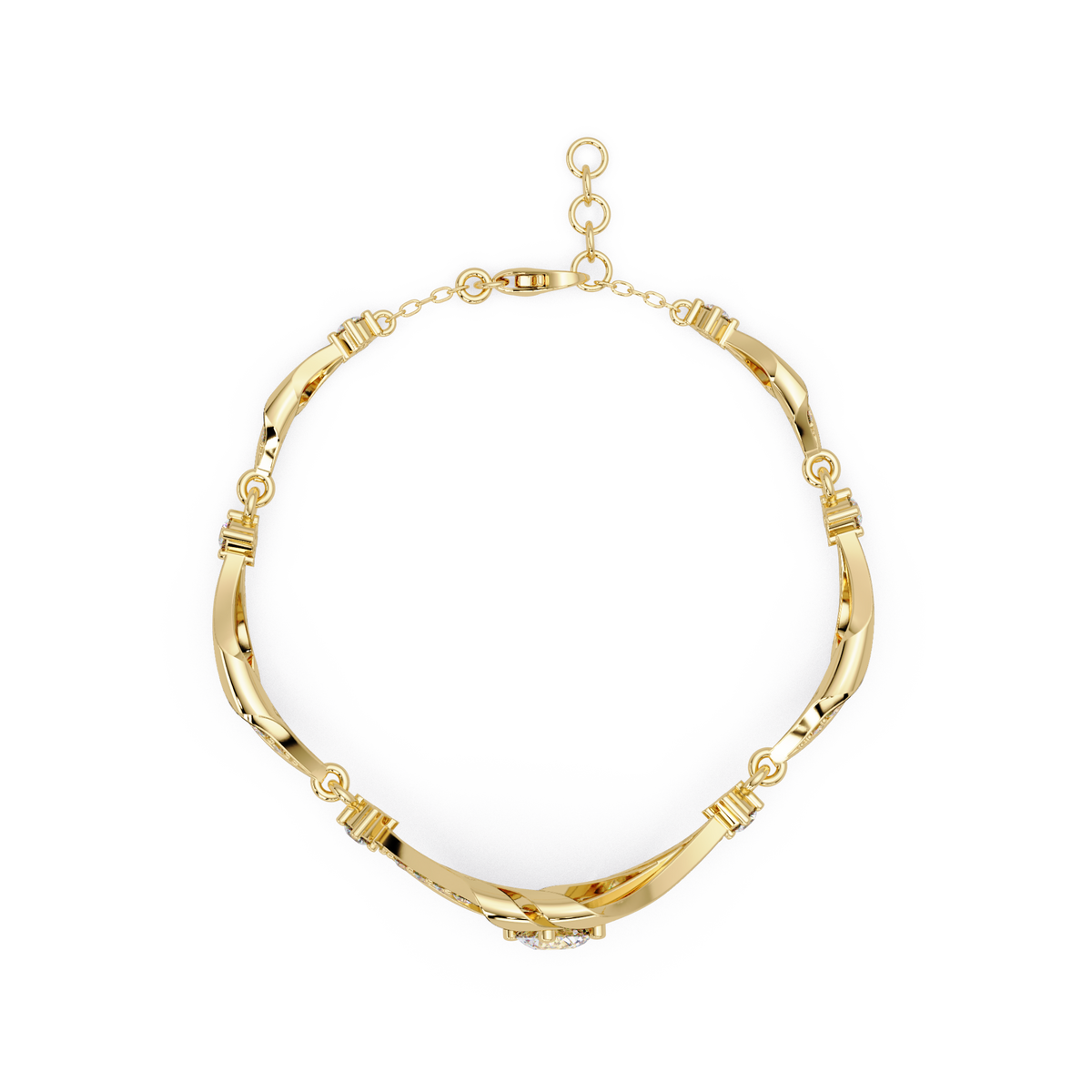 Geometric Wave Lab Diamond Statement Bracelet - HIGHCARAT DIAMONDS