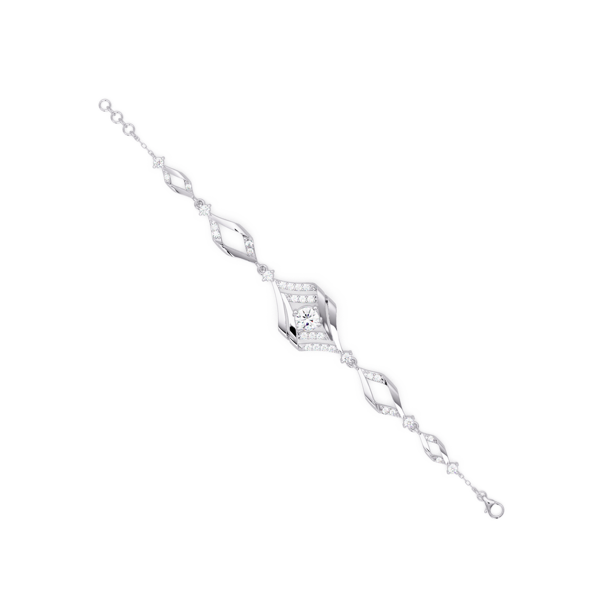 Geometric Wave Lab Diamond Statement Bracelet - HIGHCARAT DIAMONDS