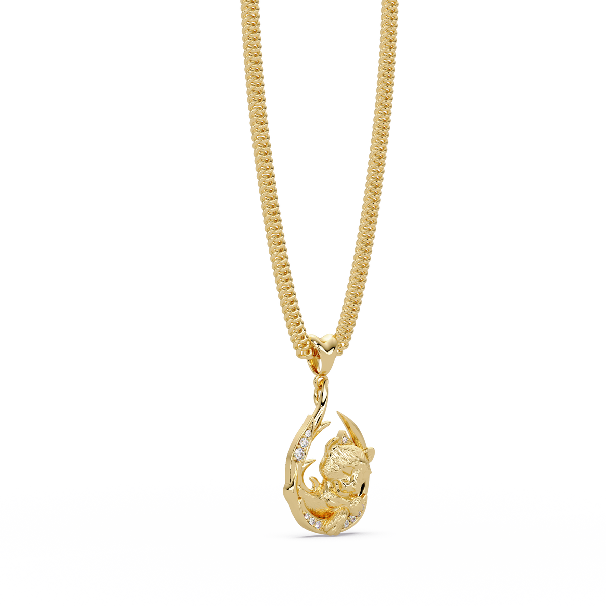 Gold Tiger Claw Lab grown Diamond Hip Hop Pendant - HIGHCARAT DIAMONDS