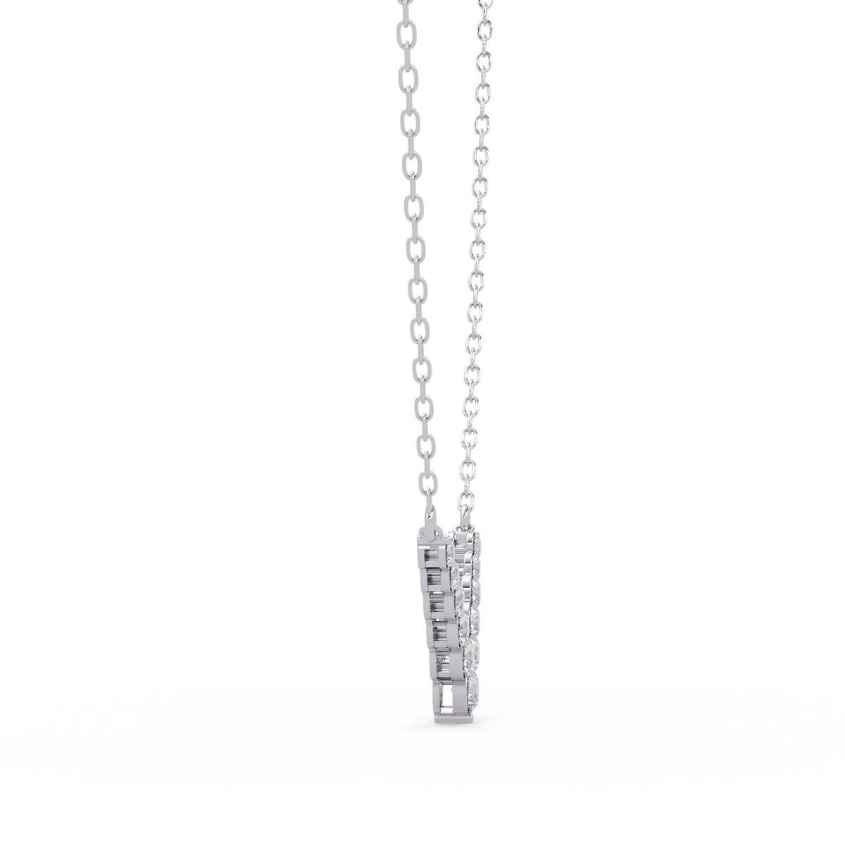 Graduated Round Lab-Grown Diamond V-Shape Necklace in Rose Gold - HIGHCARAT DIAMONDS