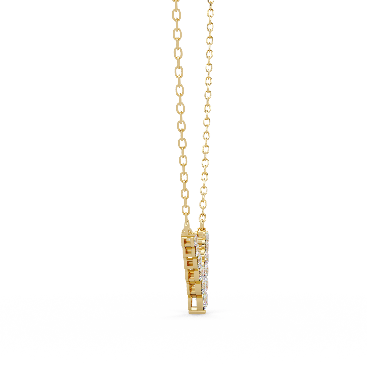 Graduated Round Lab-Grown Diamond V-Shape Necklace in Rose Gold - HIGHCARAT DIAMONDS