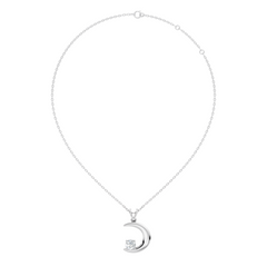 Stunning Handmade Labgrown Diamond Pendant Half Moon Inspired Jewelry In 14K Solid Gold - HIGHCARAT DIAMONDS