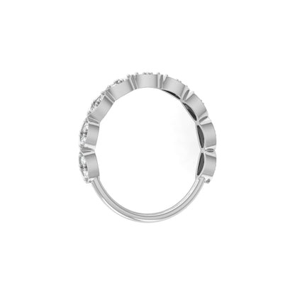 Half Round Eternity Band For Her In 14 KT Gold  Stylish And Lightweight Jewelry - HIGHCARAT DIAMONDS