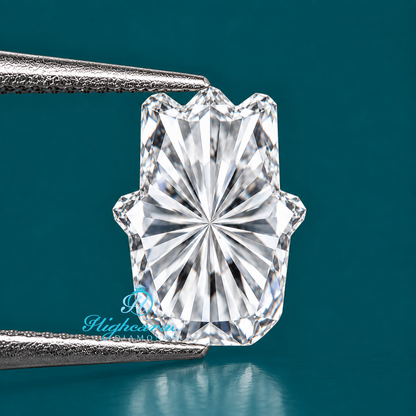 Hamsa hand fancy cut lab grown diamond