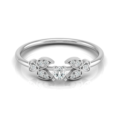 Handcrafted Floral Round Diamond 14K Gold Ring with Real Diamonds Timeless Charm - HIGHCARAT DIAMONDS