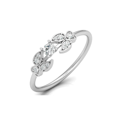 Handcrafted Floral Round Diamond 14K Gold Ring with Real Diamonds Timeless Charm - HIGHCARAT DIAMONDS