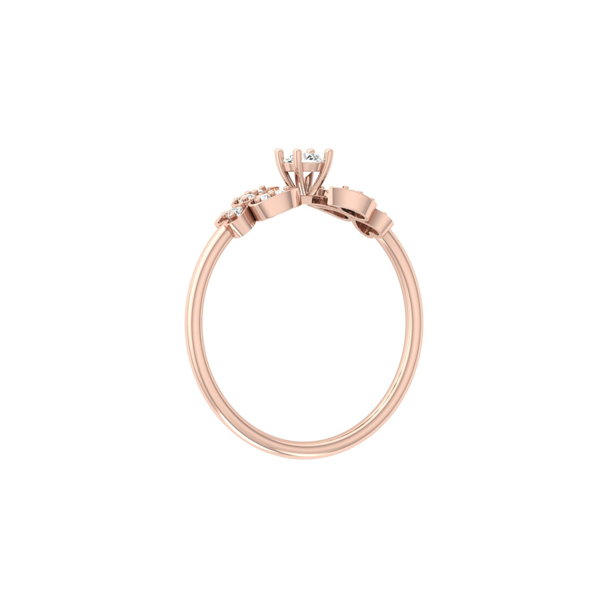 Handcrafted Floral Round Diamond 14K Gold Ring with Real Diamonds Timeless Charm - HIGHCARAT DIAMONDS