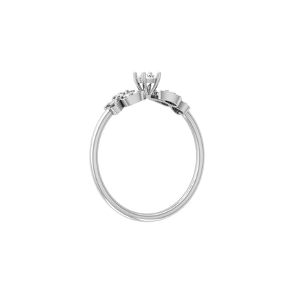 Handcrafted Floral Round Diamond 14K Gold Ring with Real Diamonds Timeless Charm - HIGHCARAT DIAMONDS