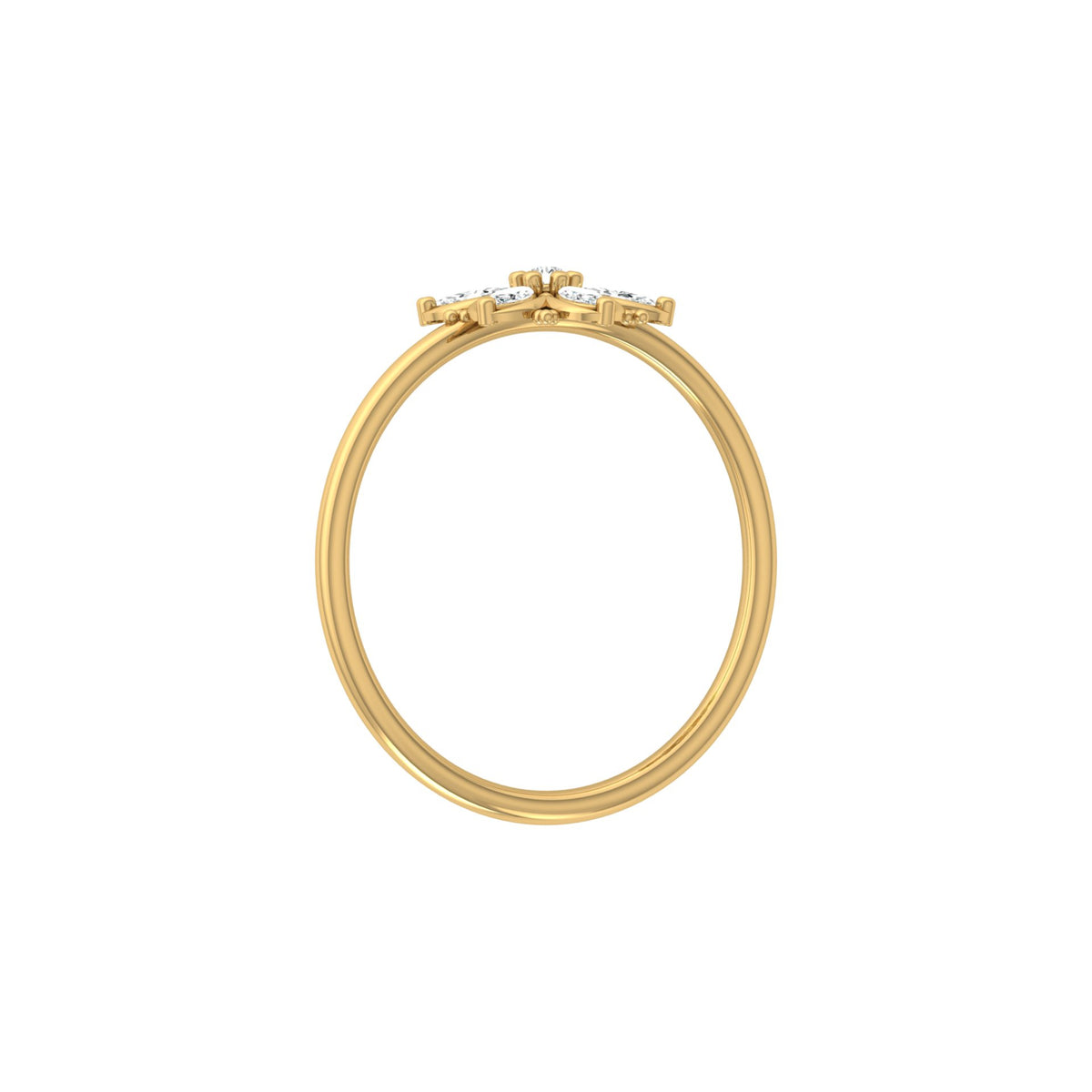 Handmade Floral Ring Marquise and Round Diamond Design Available in Every Gold - HIGHCARAT DIAMONDS