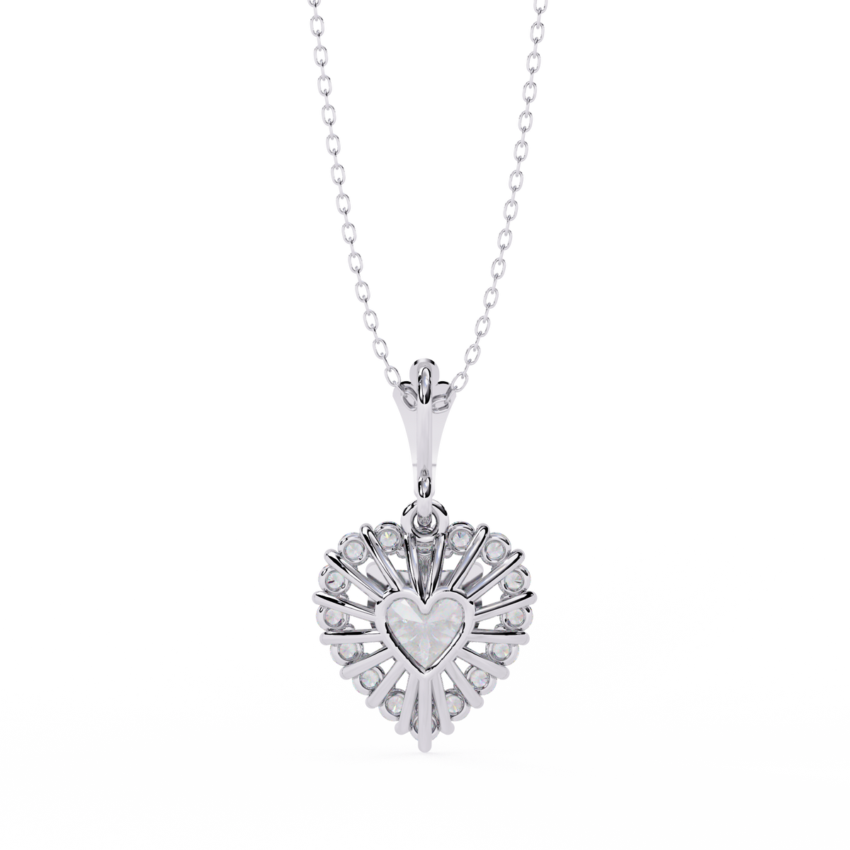 Heart and Round Cut Lab Grown Diamond Rose 14k Solid Gold Prong Set Minimalist Dainty Party Wear Pendant Perfect  Gift for Her - HIGHCARAT DIAMONDS